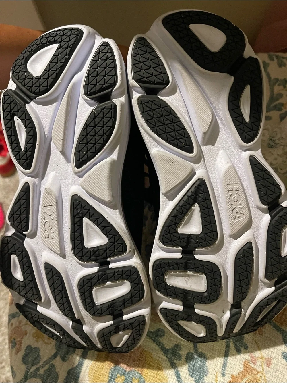 Hoka Women's Black and White Athletic Running Shoes
